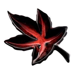 Canadian Pottery Maple Leaf Trinket Dish 6.5" Canuck Canada 596 Mark Mid Century